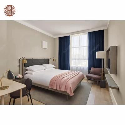 Simple Metal and Wood Made Hotel Bedroom Furniture for Nordic Style Hotel