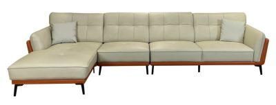 Competitive Price Light Luxury Design Home Furniture Leather Sofa with Metal Frame