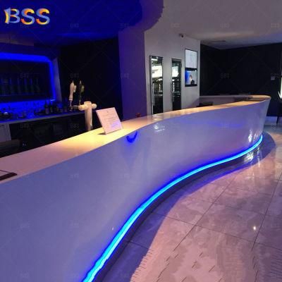 Curved Bar Counter Commercial Solid Surface Curved Bar Counter Design