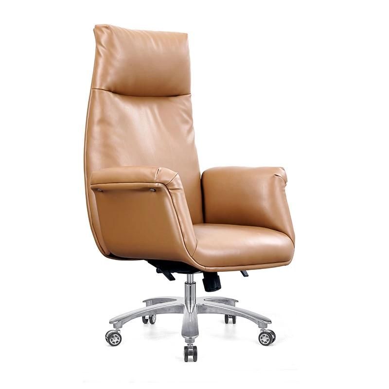 High Back Swivel Staff Boss Executive Modern Real Cow Leather Office Chair