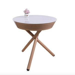 Modern Intelligent Wooden Leisure Home Hotel Office Furniture Table with Bluetooth Speaker and Wireless Charger