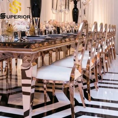 Hot Sale High Quality Rose Gold Restaurant Tables and Chairs