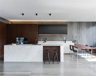 Modern High End Large Storage Frameless Wood Veneer Kitchen Cabinet with Kitchen Island