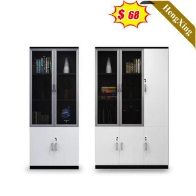 White Color Wooden Classic Style Office Furniture Company Glass High Quality Storage File Cabinet