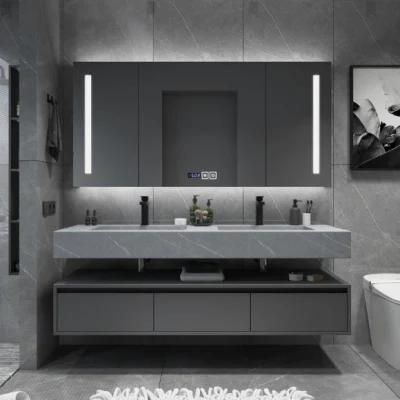 Modern Minimalist Rock Board Bathroom Cabinet Combination Smart Mirror Light Bathroom Vanity