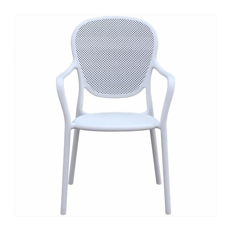 Wholesale Outdoor Furniture Modern Style Garden Furniture Dallas Plastic Chair Eco-Friendly PP Armrest Dining Chair