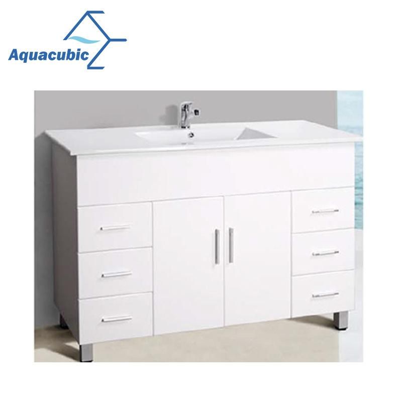 Aquacubic Australian Popular Customize High Glossy White Bathroom Vanity