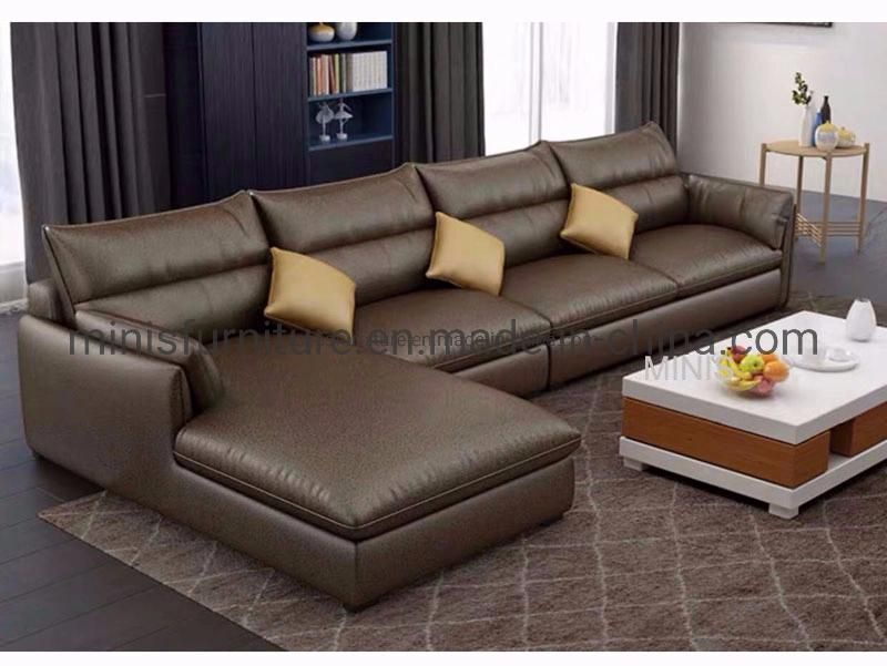 (MN-SF83) Modern Home Living Room Furniture Good Leather Latex/Sponge Sofa for Small House