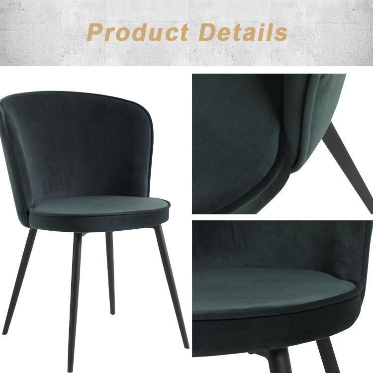 Home Outdoor Furniture High Quanlity Metal Steel Velvet Soft Seat Dining Room Chair for Banquet