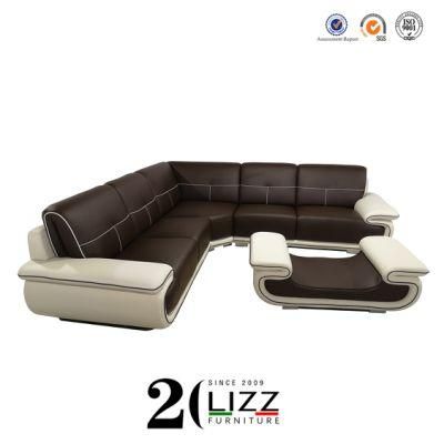 Customized Home Living Room Furniture Genuine Leather Corner Sofa Set