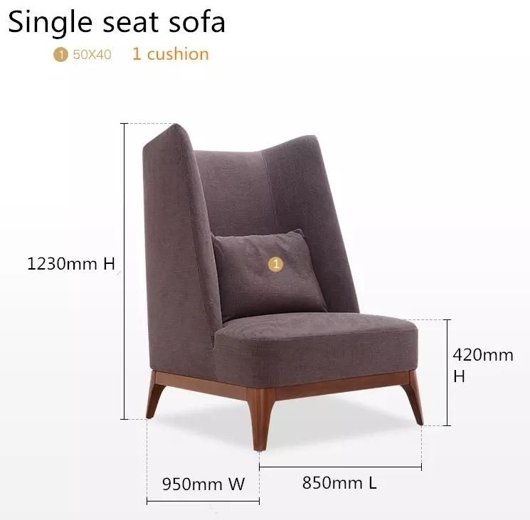 Modern Leisure Home Furniture Hotel Hall Fabric Sofa Set