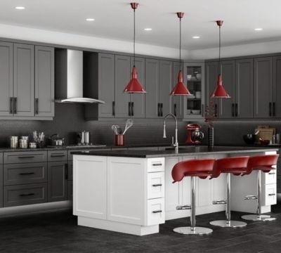 Customized Solid Wood Cabinet Kitchen White Grey Unfinished Cabinets with Good Price