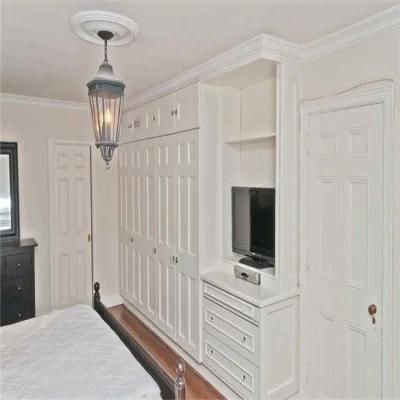 Woodgrain MDF Finish Master Bedroom Walk in Closet Wardrobe