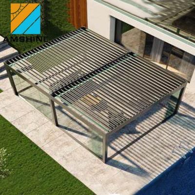 Modern Automatic Opening Louvred Roof Patio Outdoor Aluminium Pergola Balcony Gazebo