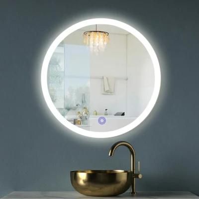 Factory Round Wall Mounted Living Room IP44 LED Bath Mirror with Smart Touch Switch