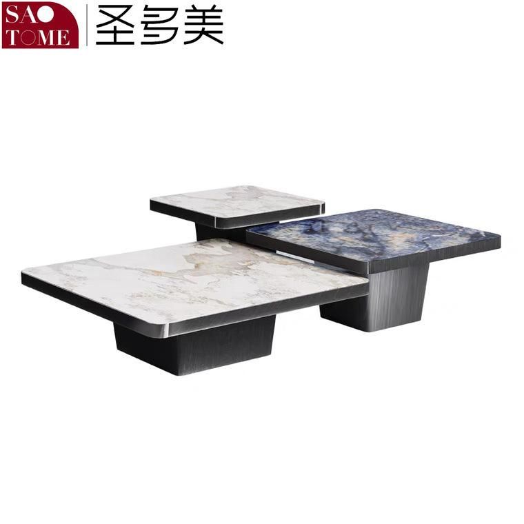 Luxury Living Room Furniture Steel Frame Square Coffee Table