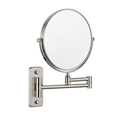 Kaiiy China Supplier Modern Brass Chrome Wall Mounted Bathroom Accessories 360 Adjustment Bath Cosmetic Mirror