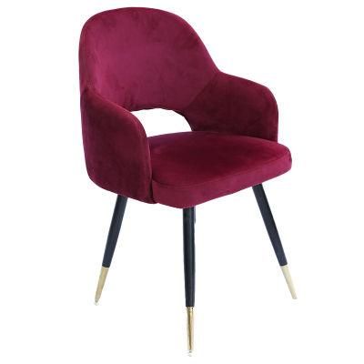 Luxury Home Furniture Velvet Fabric Dining Chair Upholstered Sofa Office Bar Banquet Chair
