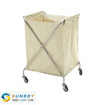 High Quality Hotel Stainless Steel X-Shape Laundry Cart Trolley