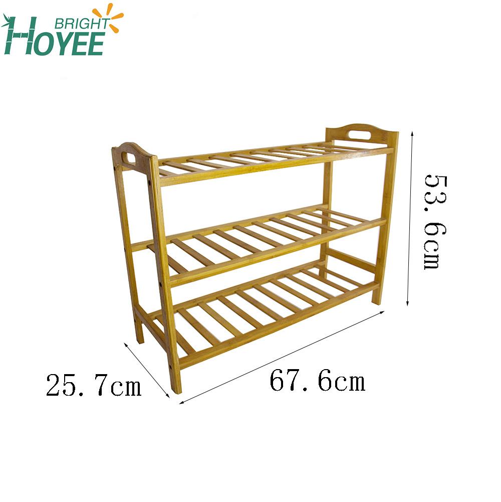 Top Quality 3 Tier Natural Bamboo Shoe Rack for Home Decoration