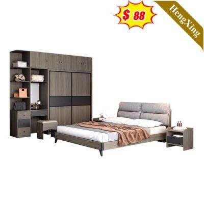 Wholesale 5 Star Modern Style Wood 2 Door Wardrobe Nightstand Murphy Bed Hotel Furniture Bedroom Set