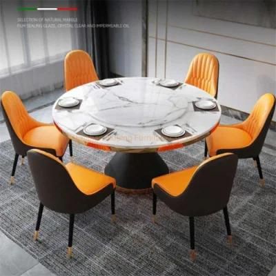 Hot Sale Hotel Furniture Modern European Dining Table Chair Set Restaurant Marble Table