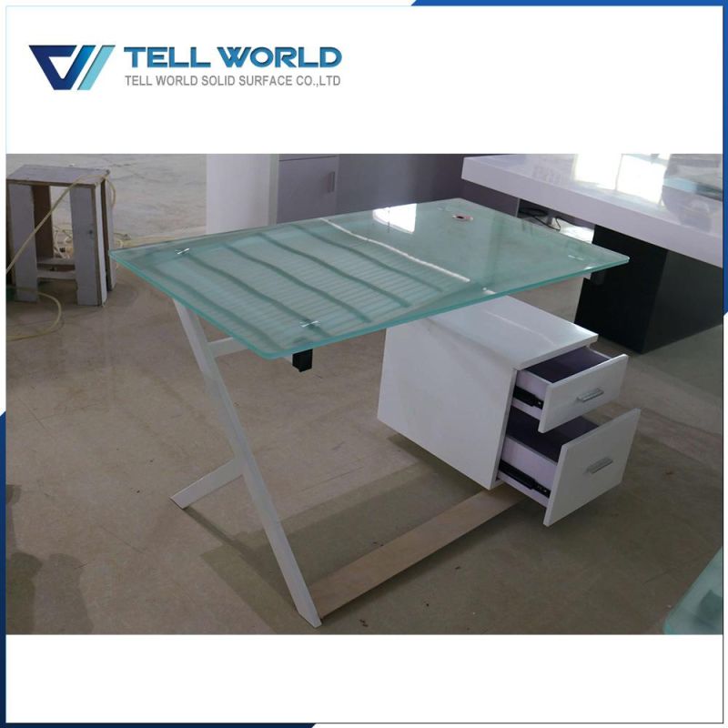 Acrylic and Glass Single Seater Office Desk Design