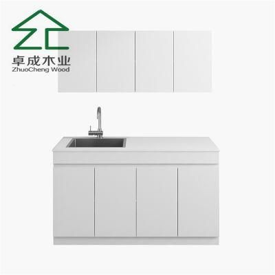 Mini White Color Kitchen Cabinet with Wall Cabinet