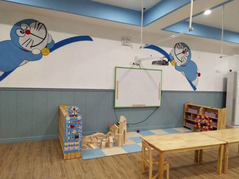 Preschool and Kindergarten Kids Classroom Table, Kids Square Wooden Classroom Student Table, Factory Supply Modern Children Wooden Round Table