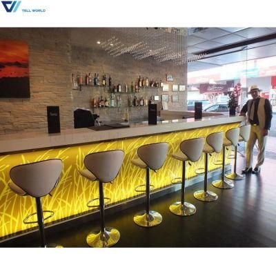 2019 LED Light Bars Hot Sale Modern Home Bar Counter Design Cashier Counter for Restaurant