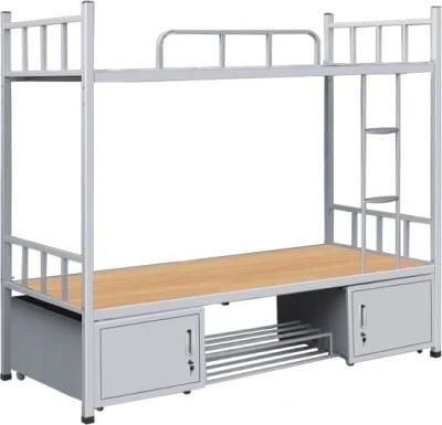 Chinese Supplier Stainless Double Bed with Storage Steel Double Bed Metal Double Bed