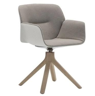 Modern Design Swivel Fabric Upholstery Plastic PP Dining Chair