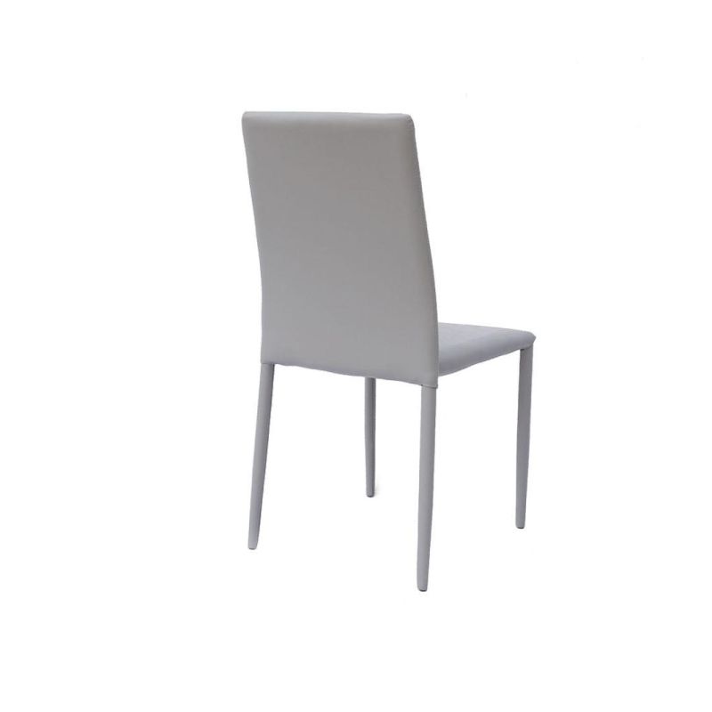 Modern Simple Fashion Furniture White PU All-Inclusive High Back Dining Chair