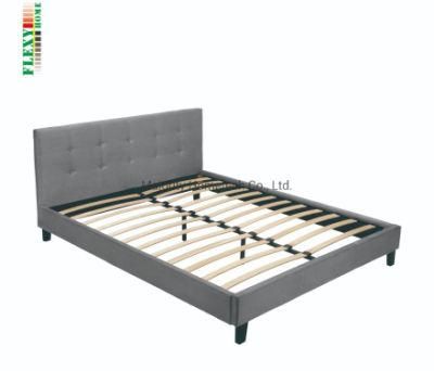 Bedroom Furniture Upholstered Bed with Button Headboard