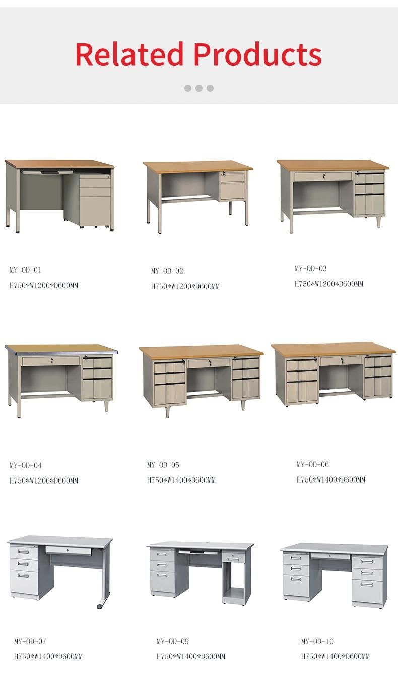 Cheap Modern Steel Office Desk Metal Computer Desk with Drawers