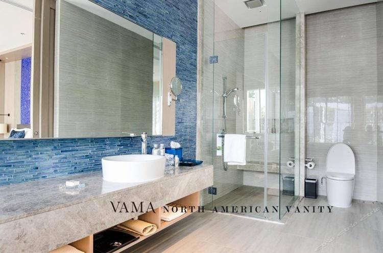 Vama Hilton Hotel Quartz Table Top Modern Bathroom Cabinet Furniture
