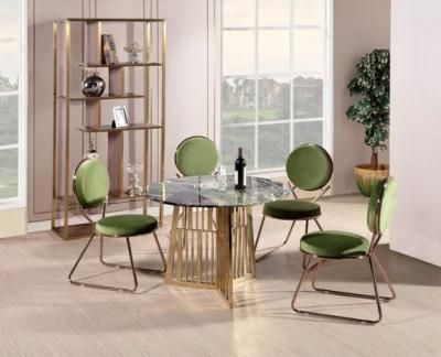 Modern Rustic Design Round Dining Table Set with 4 Chairs for Kitchen Dining Room