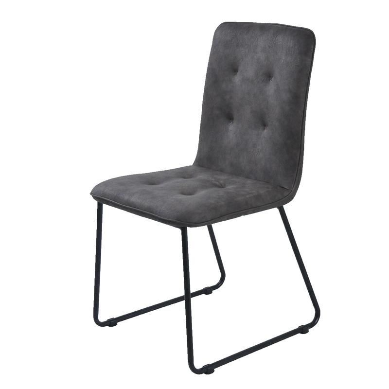 French Style Accent Faux Leather Tufted Back Dining Chair