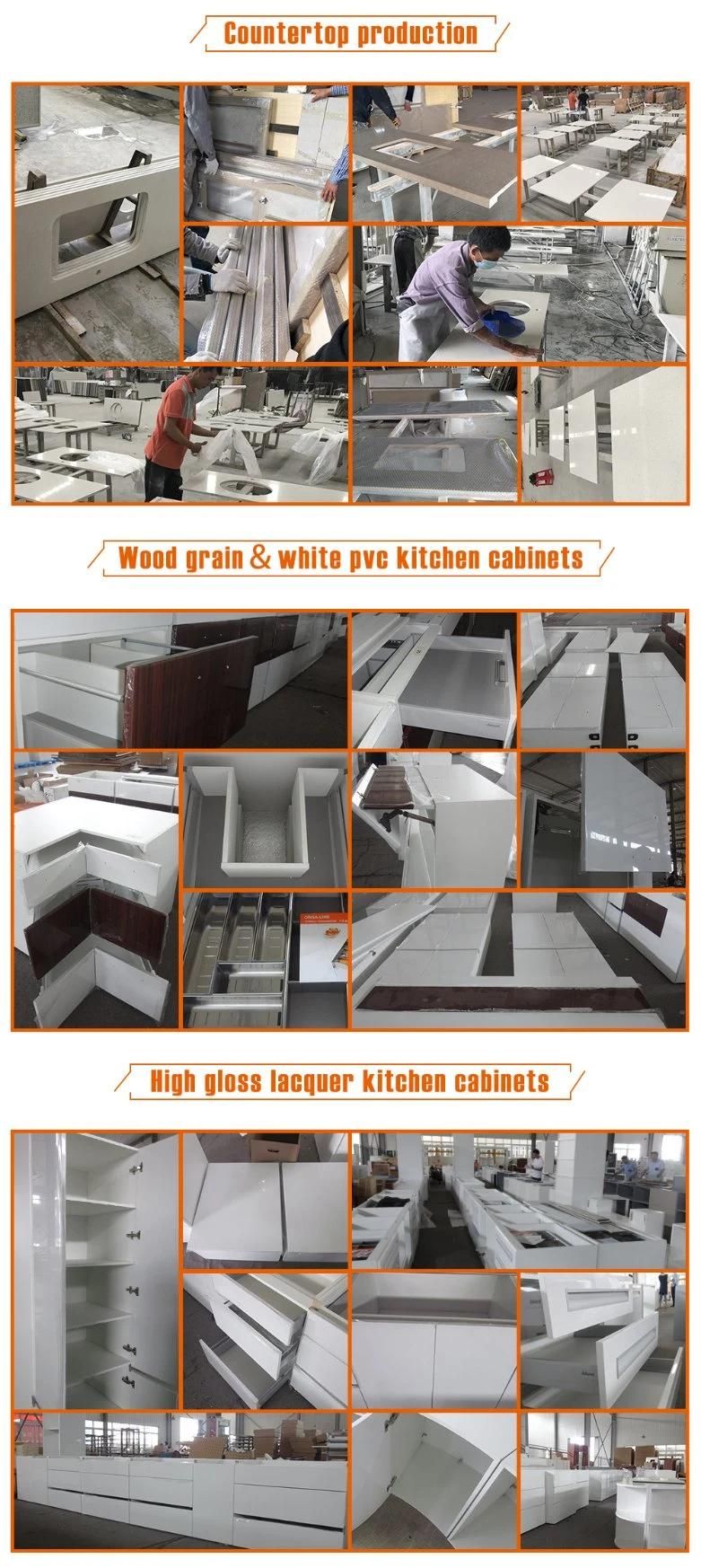 Artistic High End Large Storage White Solid Wood Kitchen Cabinet