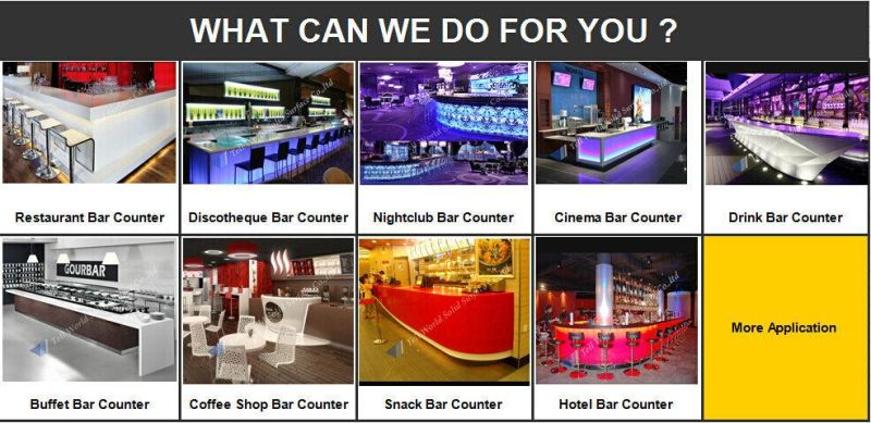 Night Club Bar Counter Long Solid Surface Bar Counter High Gloss