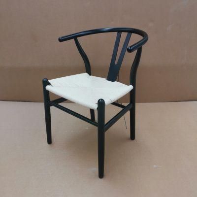 Ash Wood Hans Wagner Solid Wood Black Color Wishbone Chair