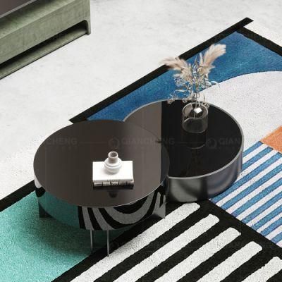 Modern Coffee Table Set Living Room Furniture Stainless Steel Tempered Glass Coffee Table Sets