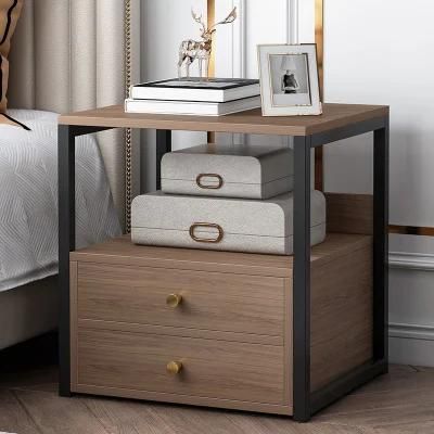 Nova Modern Brown Nightstand Metal Modern Bedside Table