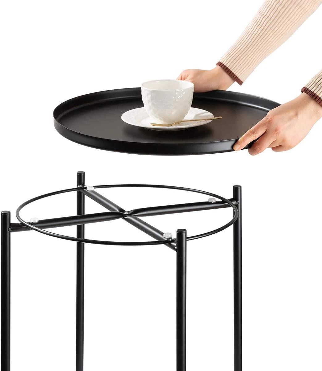Side Table Metal Waterproof Small Coffee Table Sofa