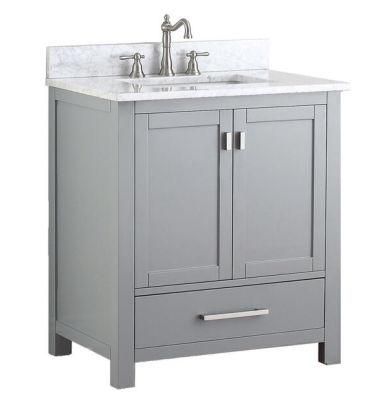 Hotel Modern Chilled Gray Cabinet Luxury Solid Wood Bathroom Furniture Vanity
