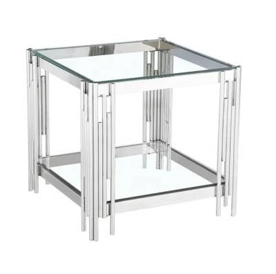 New Style Tempered Glass Top Luxurious Coffee Table Side Table for Wedding Banquet Event Furniture