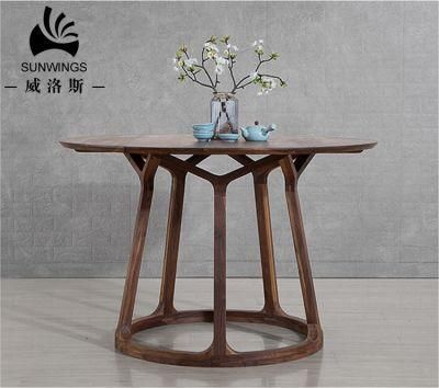 Nordic Wooden Restaurant Furniture Artistic Round Dining Table Made in China Guangdong