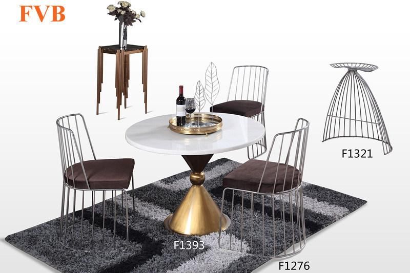 Metal Steel Frame Faux Marble Wooden Kitchen Dining Table Set