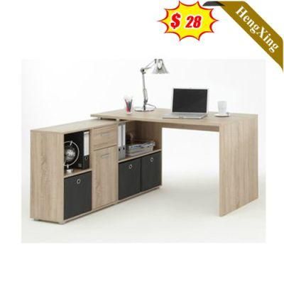 a Wood Color Modern Design Wooden Storage Office School Furniture Computer Table with Drawers