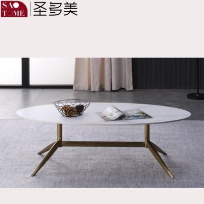 Modern Light Luxury Leisure Furniture Living Room Stainless Steel Cone Tube Round Coffee Table